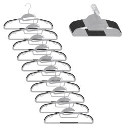 Plastová protiskluzová ramínka na šaty šedá 41cm, sada 20ks HG0082