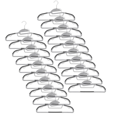 Plastová protiskluzová ramínka na šaty šedá 41cm, sada 20ks HG0082