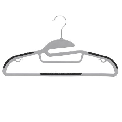 Plastová protiskluzová ramínka na šaty šedá 41cm, sada 20ks HG0082