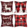 Vánoční povlaky na polštářky 40x40 cm, sada 4ks, bílo-červené