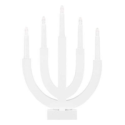 LED vánoční svícen - 5 svíček 30cm 2xAA teplá bílá