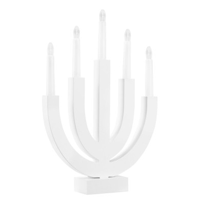 LED vánoční svícen - 5 svíček 30cm 2xAA teplá bílá