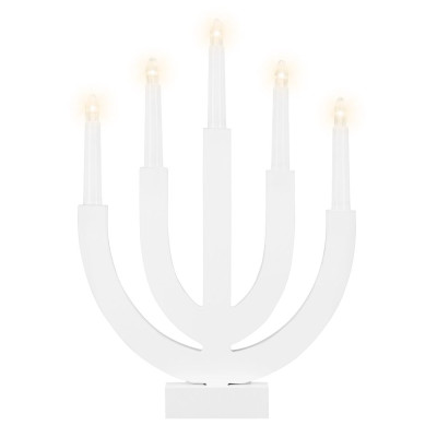 LED vánoční svícen - 5 svíček 30cm 2xAA teplá bílá