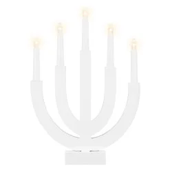 LED vánoční svícen - 5 svíček 30cm 2xAA teplá bílá