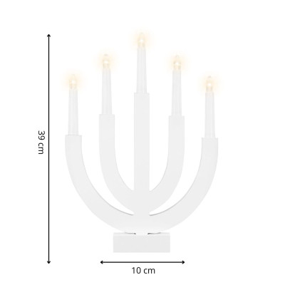 LED vánoční svícen - 5 svíček 30cm 2xAA teplá bílá