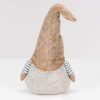 Skřítek GNOM s hnědo-bílou čepicí 52cm, vánoční dekorace