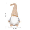 Skřítek GNOM s hnědo-bílou čepicí 52cm, vánoční dekorace