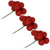 Vánoční baňky na drátku červené mix - 2cm sada 54ks, vánoční ozdoby