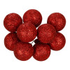 Vánoční baňky na drátku červené mix - 2cm sada 54ks, vánoční ozdoby