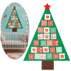 Adventní kalendář plstěný pro děti - zelený stromeček 102cm, vánoční dekorace