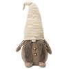 Skřítek GNOM s béžovo-bílou čepicí 50cm, vánoční dekorace