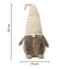 Skřítek GNOM s béžovo-bílou čepicí 50cm, vánoční dekorace