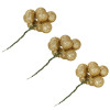 Vánoční baňky na drátku zlaté mix - 2cm sada 54ks, vánoční ozdoby