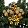 Vánoční baňky na drátku zlaté mix - 2cm sada 54ks, vánoční ozdoby