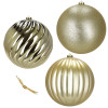 Vánoční baňky zlaté mix - 20cm sada 3ks, vánoční ozdoby