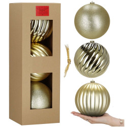 Vánoční baňky zlaté mix - 20cm sada 3ks, vánoční ozdoby