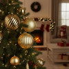Vánoční baňky zlaté mix - 20cm sada 3ks, vánoční ozdoby