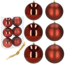 Vánoční baňky červené - 10cm sada 6ks, vánoční ozdoby