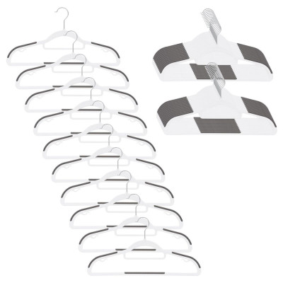 Plastová protiskluzová ramínka na šaty bílá 41cm, sada 30ks HG0077