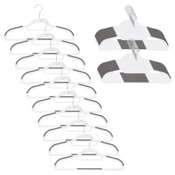 Plastová protiskluzová ramínka na šaty bílá 41cm, sada 30ks HG0077