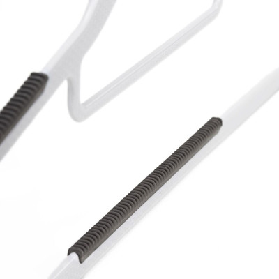 Plastová protiskluzová ramínka na šaty bílá 41cm, sada 30ks HG0077