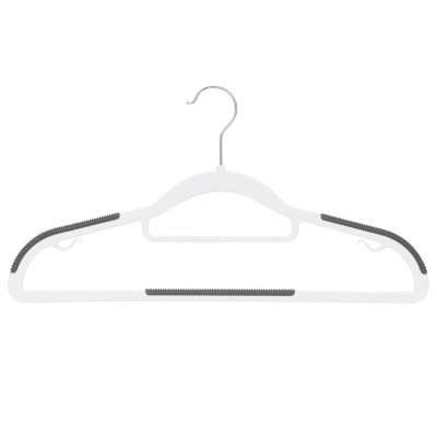 Plastová protiskluzová ramínka na šaty bílá 41cm, sada 30ks HG0077