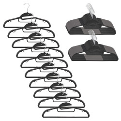 Plastová protiskluzová ramínka na šaty černá 41cm, sada 30ks HG0079