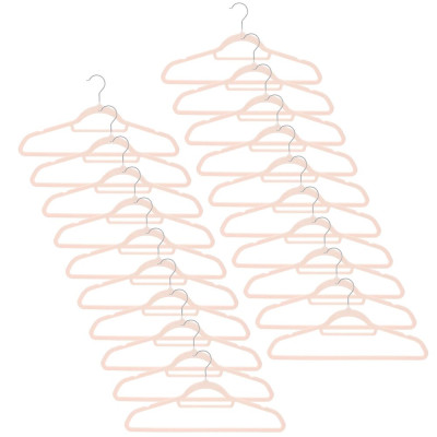 Sametová ramínka na šaty růžová 45cm, sada 20ks HG0083