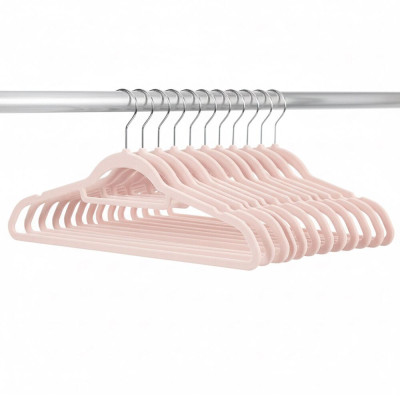 Sametová ramínka na šaty růžová 45cm, sada 20ks HG0083