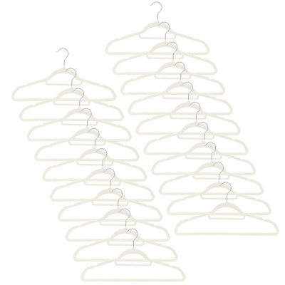 Sametová ramínka na šaty béžová 45cm, sada 20ks HG0084