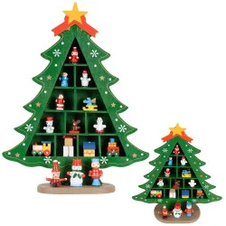 Dřevěný vánoční stromeček zelený 28 cm