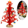 Dřevěný skládací vánoční stromeček červený 29cm