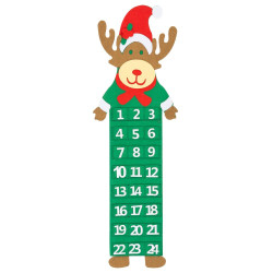 Adventní kalendář s kapsami plstěný pro děti - sob 63,5cm, vánoční dekorace