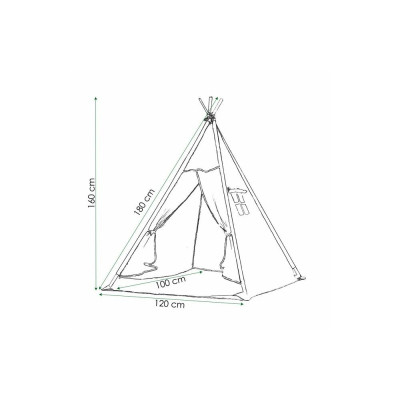 Teepee stan pro děti SPRINGOS Černý Wigwam