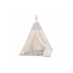 Teepee stan pro děti SPRINGOS Šedý s oblaky