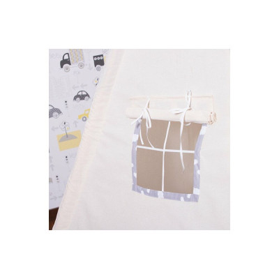 Teepee stan pro děti SPRINGOS Šedý s oblaky