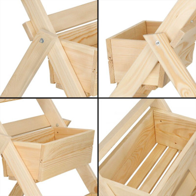 Žebříkový stojan na květiny, přírodní SPRINGOS KWD003