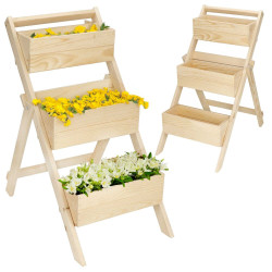 Kaskádový stojan na květiny SPRINGOS KWD003 přírodní