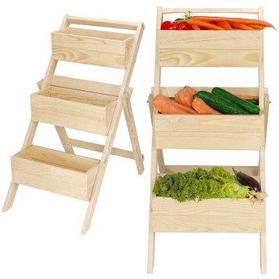 Žebříkový stojan na květiny, přírodní SPRINGOS KWD003