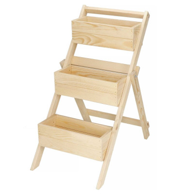 Žebříkový stojan na květiny, přírodní SPRINGOS KWD003