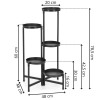 Kovový stojan na rostliny 78,5 cm SPRINGOS GA0218 černý