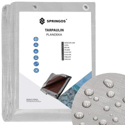 Krycí plachta s oky 5x4 m, 130g PE SPRINGOS GA2184 šedá