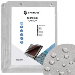 Krycí plachta s oky 6x4m, 130g SPRINGOS GA2183 šedá