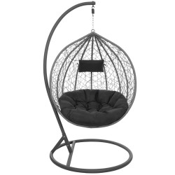 Houpací křeslo se stojanem SPRINGOS BEATA šedé bez polštářů