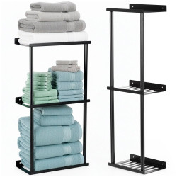 Držák na ručníky policový SPRINGOS HG0073 černý