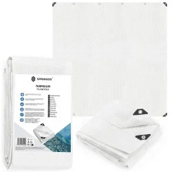 Krycí plachta s oky 4x4 m, 100g PE SPRINGOS GA2181 bílá