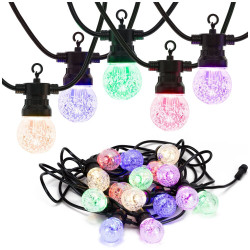 LED světelný řetěz 4,5cm koule - 10,5m 15LED 8-funkcí senzor IP44 multicolor