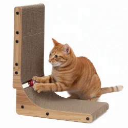 Kartonové škrabadlo pro kočky s kuličkou a šantou SPRINGOS PA1083