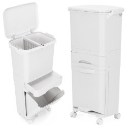 Odpadkový koš na třídění SPRINGOS HA1110 bílý