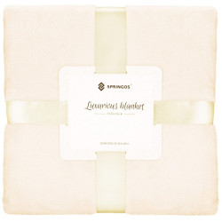 Plyšová deka 200x220 cm SPRINGOS HA7301 krémová